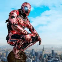 Super Crime Steel War Hero Iron Flying Mech Robot
                  
  